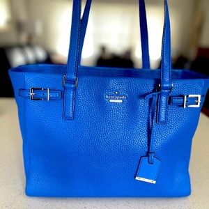 Kate Spade Blue Pebbled Leather Tote
